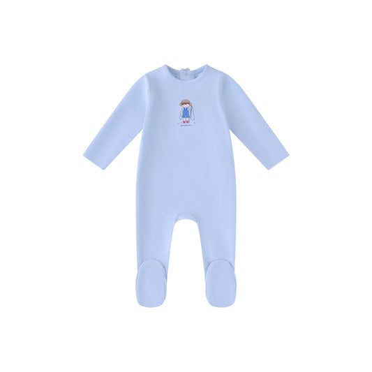 Light Blue Fisherman Footie- Boys