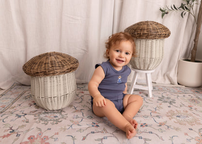 Denim Blue Two Piece Fisherman Set- Boys