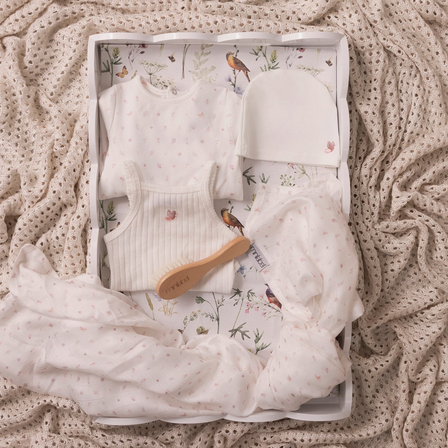 White Butterfly All Over Print Gift Set -Girls