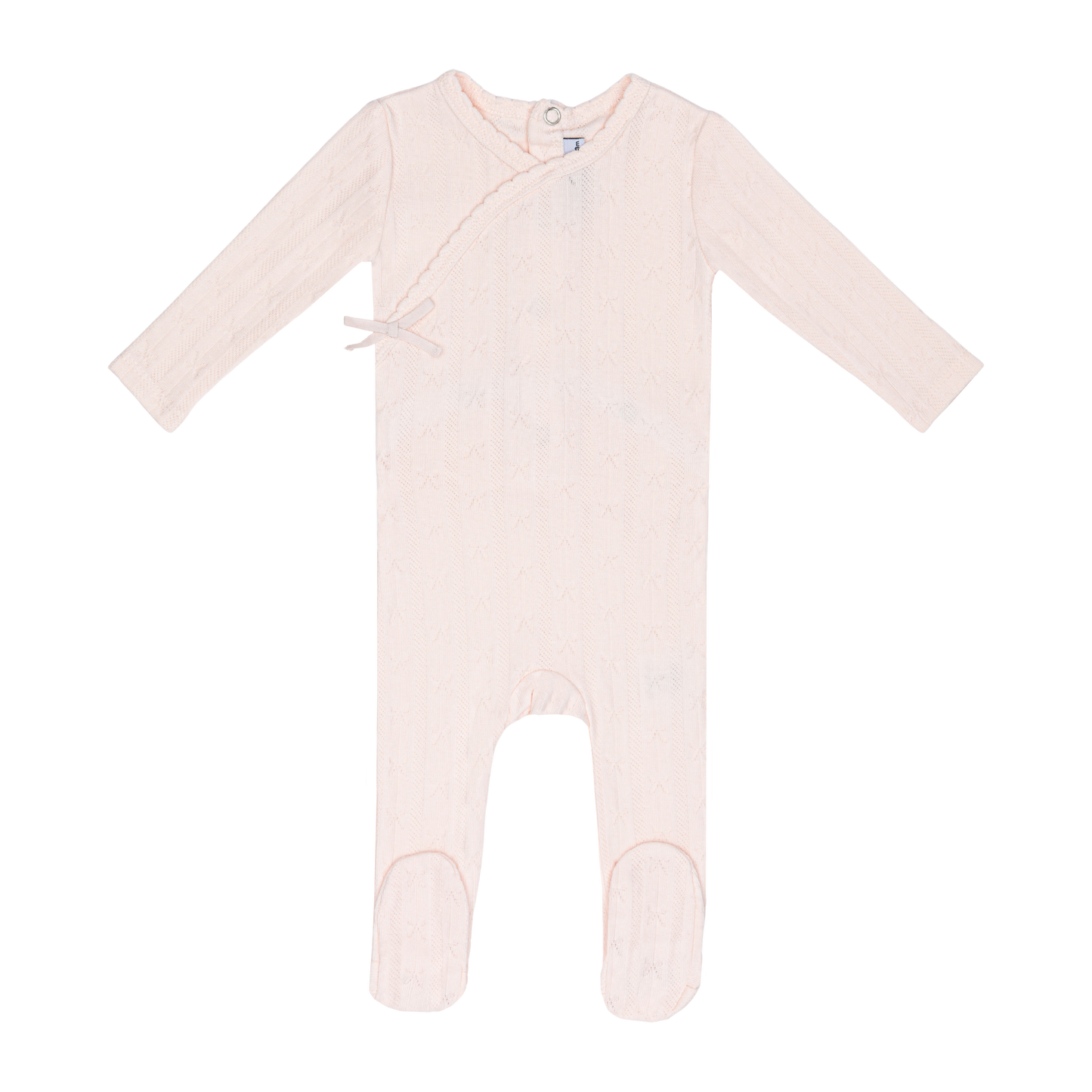 Pink Butterfly Wrapover Pointelle Footie -Girls