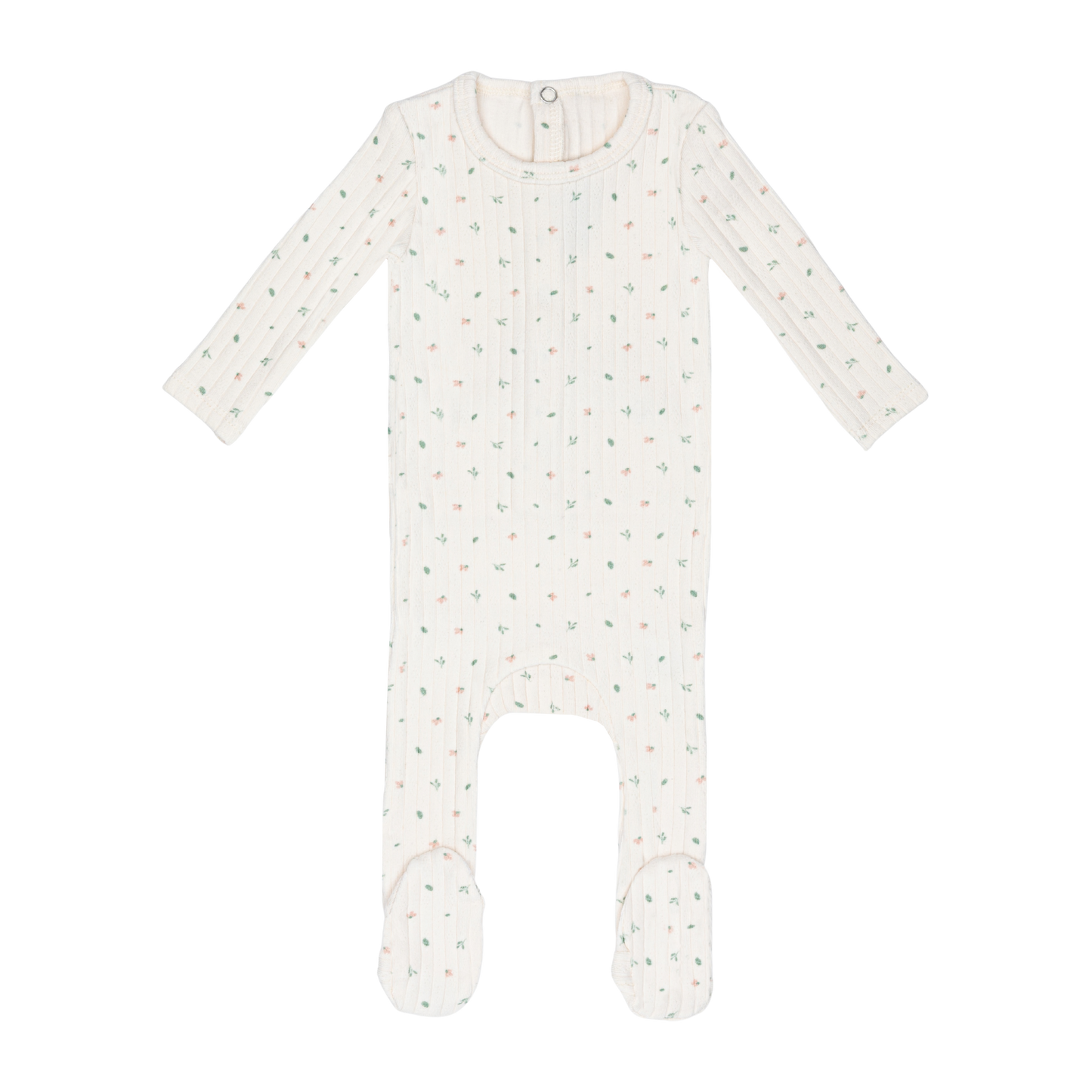 Ivory Petal Pointelle Floral Footie-Girls