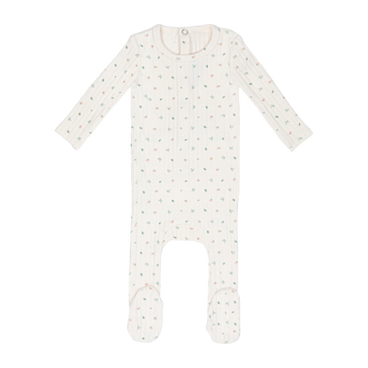 Ivory Petal Pointelle Floral Footie-Girls