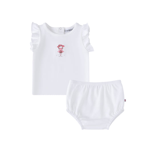 White Doll Two Piece Set- Girls