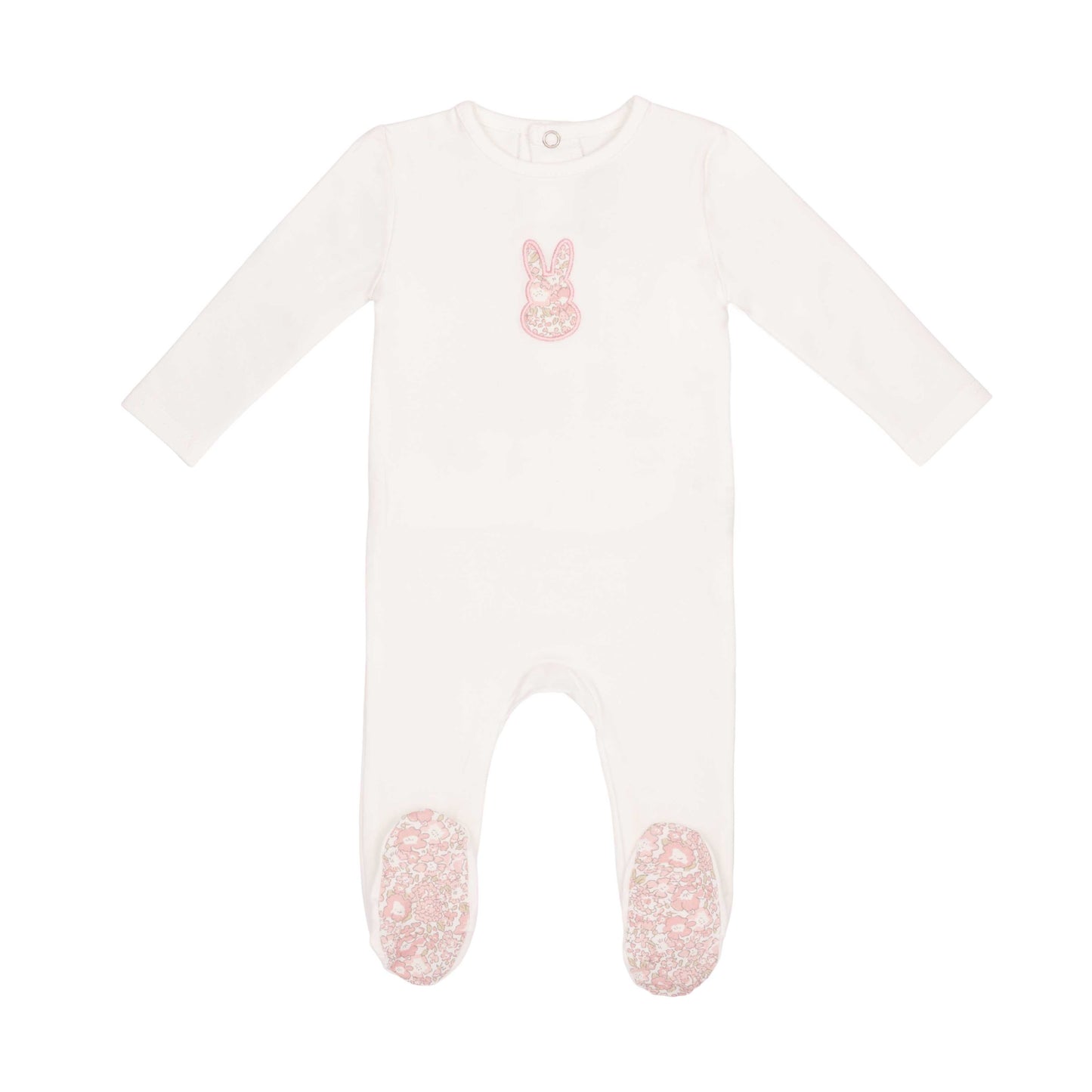 White Liberty Bunny Footie-Girls