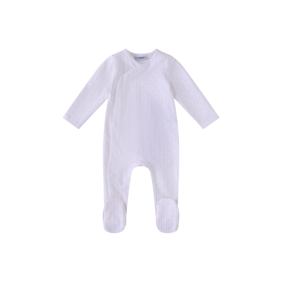 Linear Hearts Print Footie-Girls