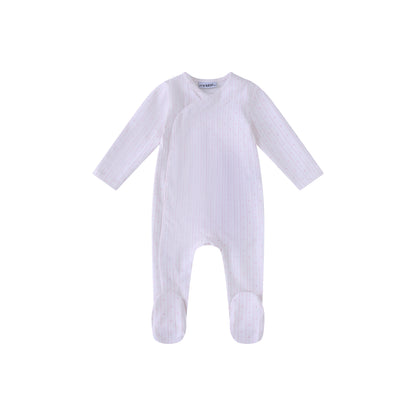Linear Hearts Print Footie-Girls