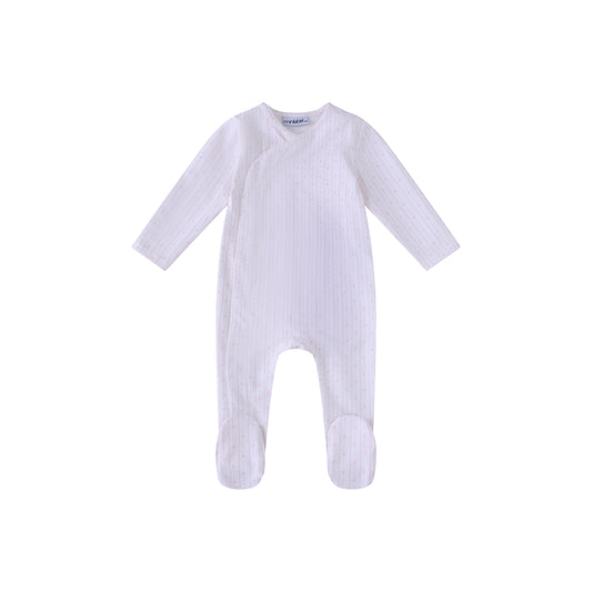 Linear Hearts Print Footie-Girls