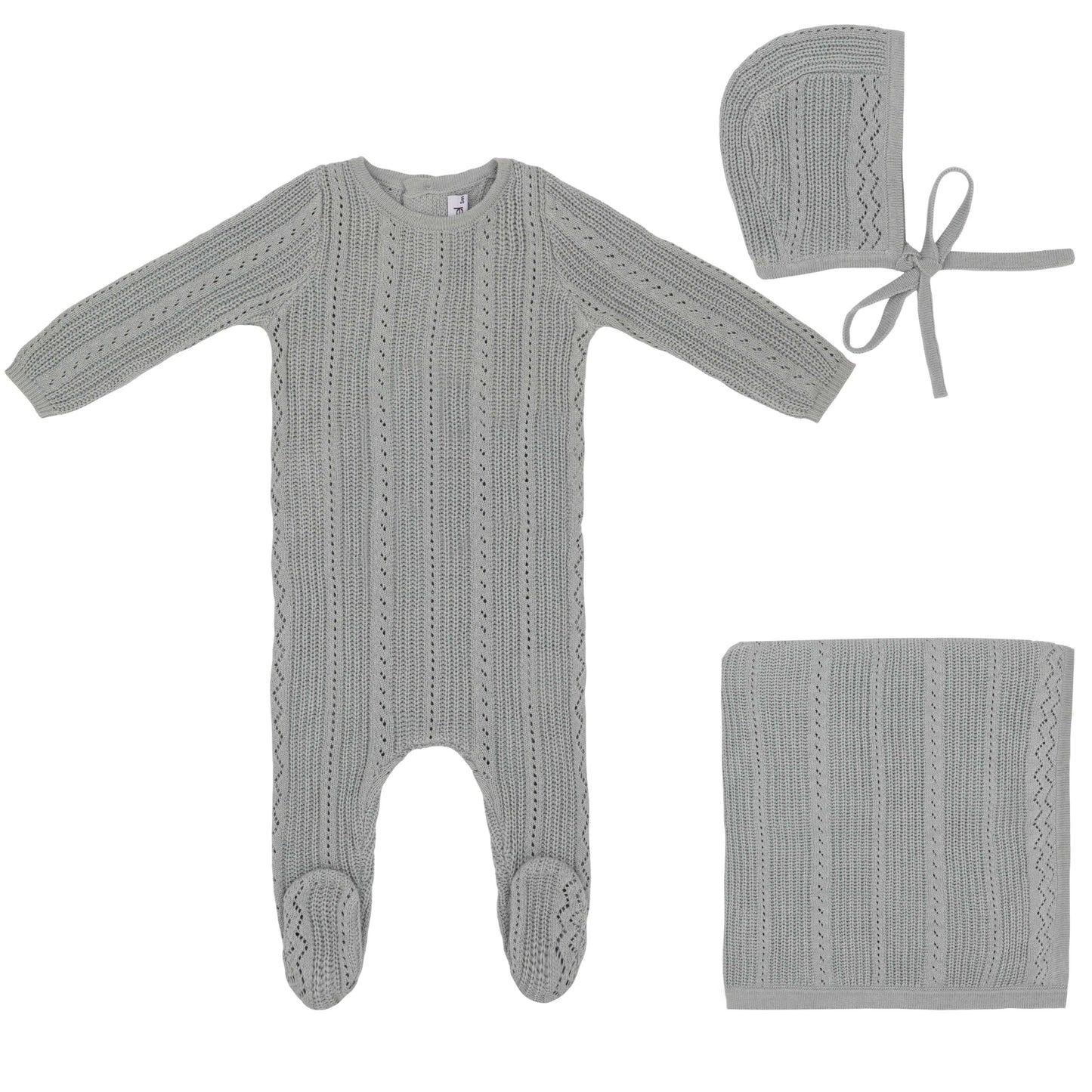 Pointelle Knit Set-Blue