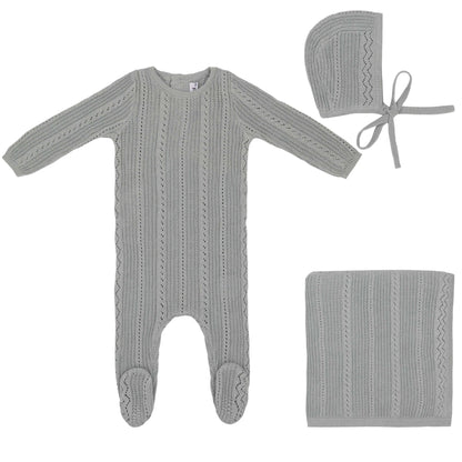 Pointelle Knit Set-Blue