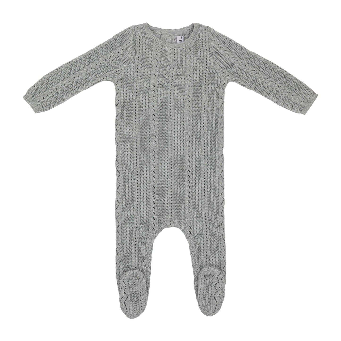 Pointelle Knit Footie-Blue