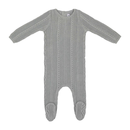 Pointelle Knit Footie-Blue