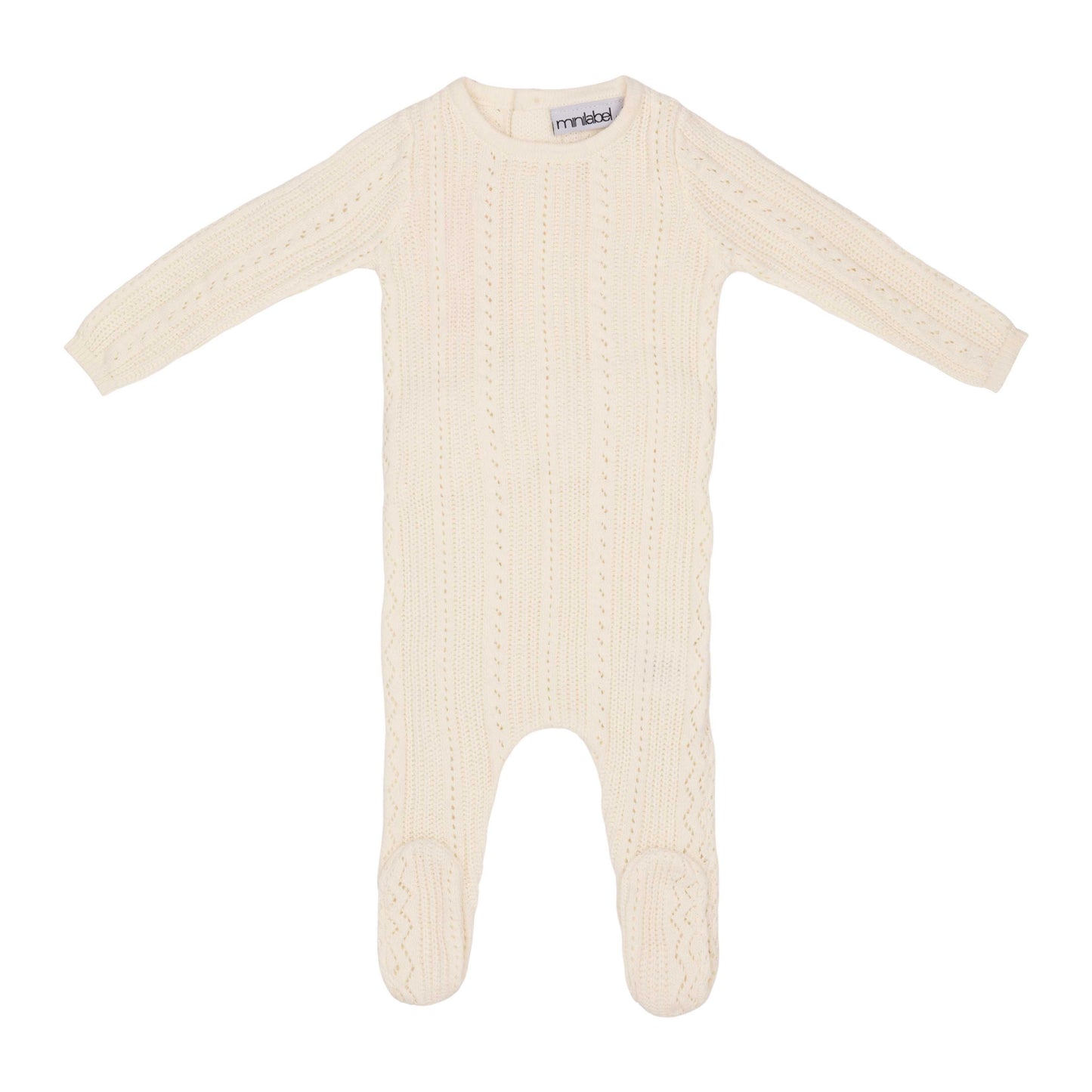 Pointelle Knit Footie-Ivory