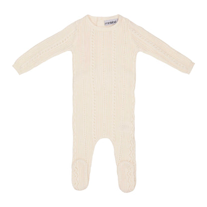 Pointelle Knit Footie-Ivory