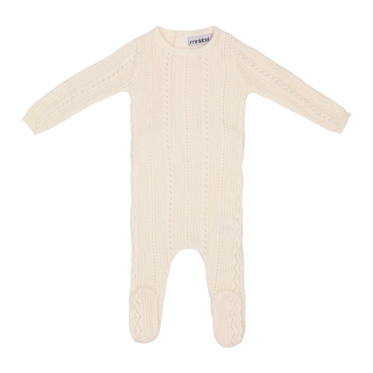 Pointelle Knit Footie-Ivory