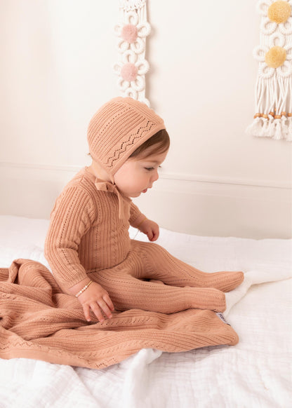 Pointelle Knit Set-Rose