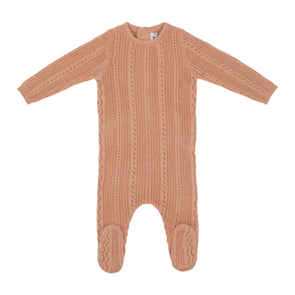 Pointelle Knit Footie-Rose