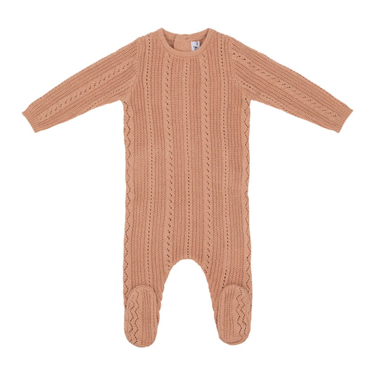 Pointelle Knit Footie-Rose