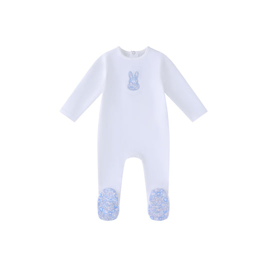 White Liberty Bunny Footie-Boys