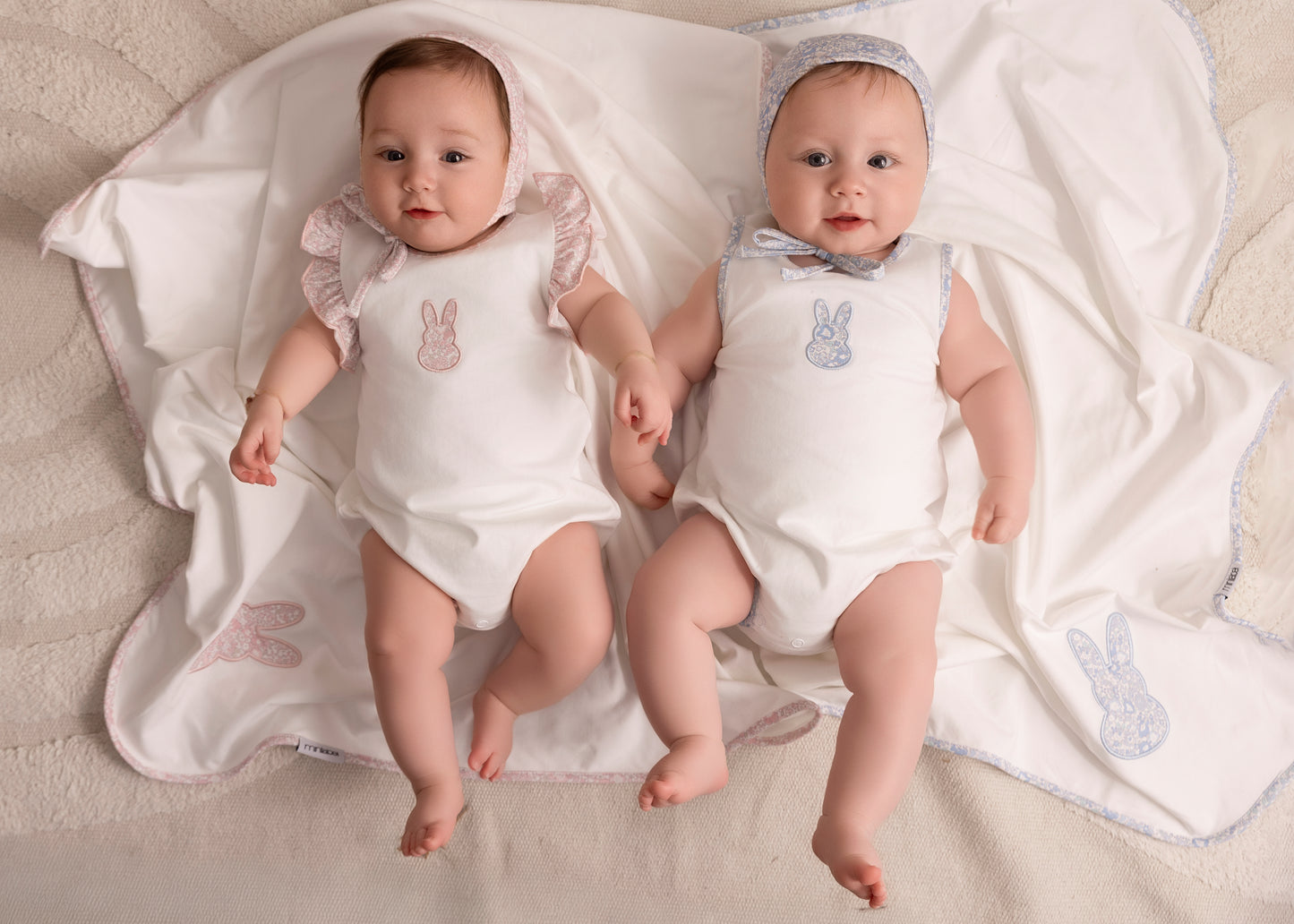 White Liberty Bunny Romper-Girls