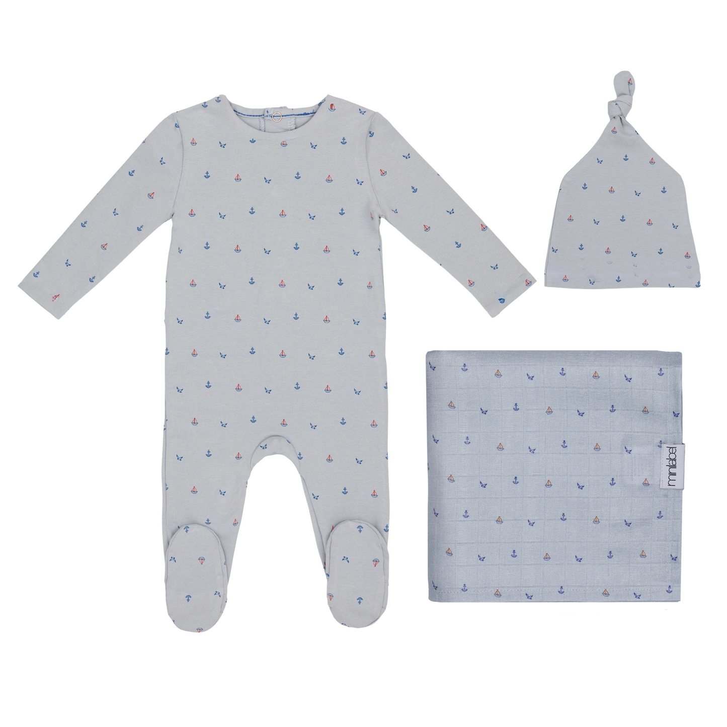 Sea Blue Nautical Print Set-Boys