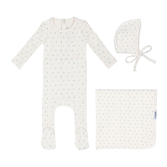 Ivory Petal Pointelle Floral Set-Boys