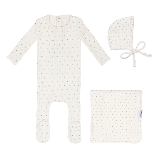 Ivory Petal Pointelle Floral Set-Girls