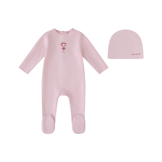 Pink Doll Footie and Hat- Girls