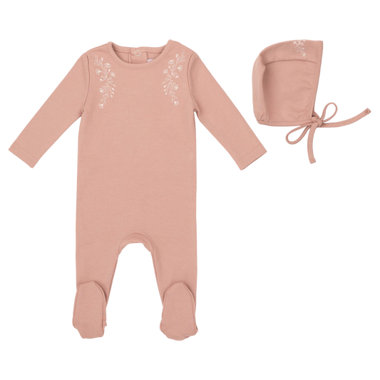 Floral Wreath Footie and Hat