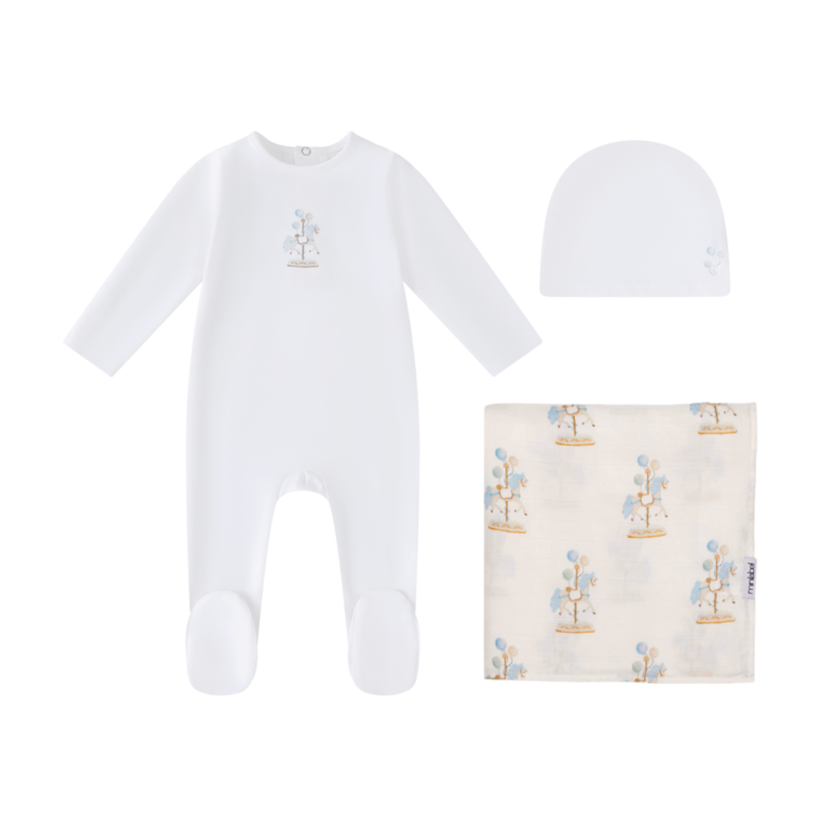 White Water Print Carousel Set- Boys