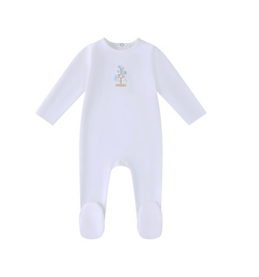 White Water Print Carousel Footie- Boys