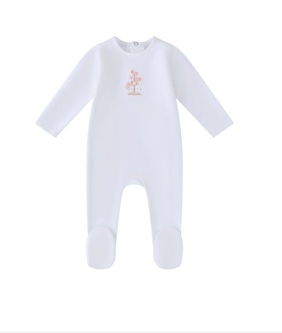 White Water Print Carasoul Footie-Girls
