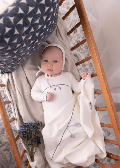 Mini Embroidered Tassle Onesie -Light Blue