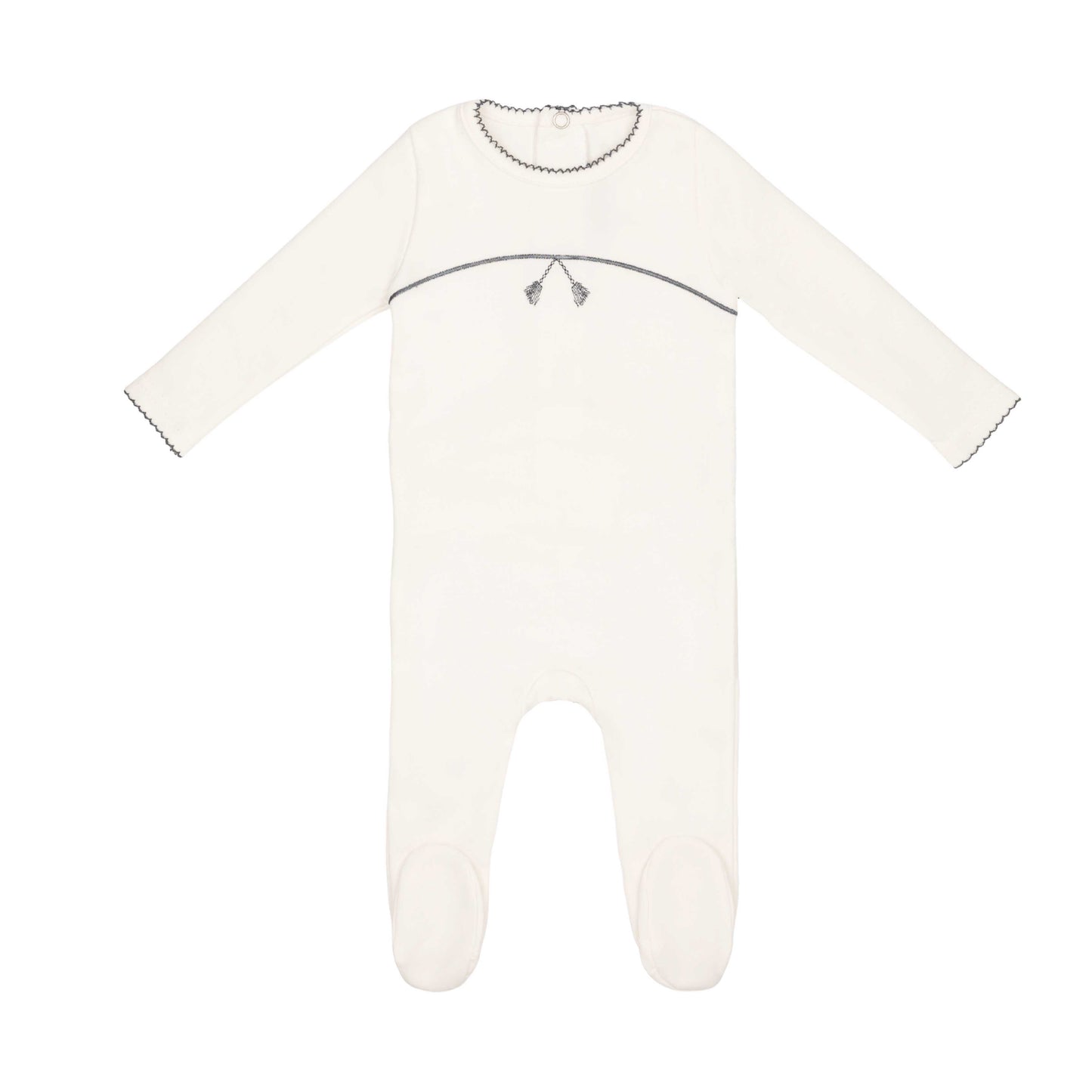 Mini Embroidered Tassle Onesie -Light Blue