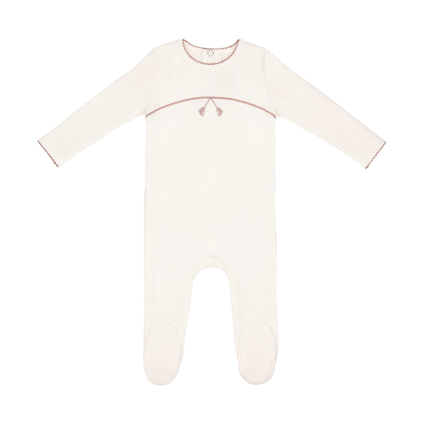 Mini Embroidered Tassle Onesie- Light Pink