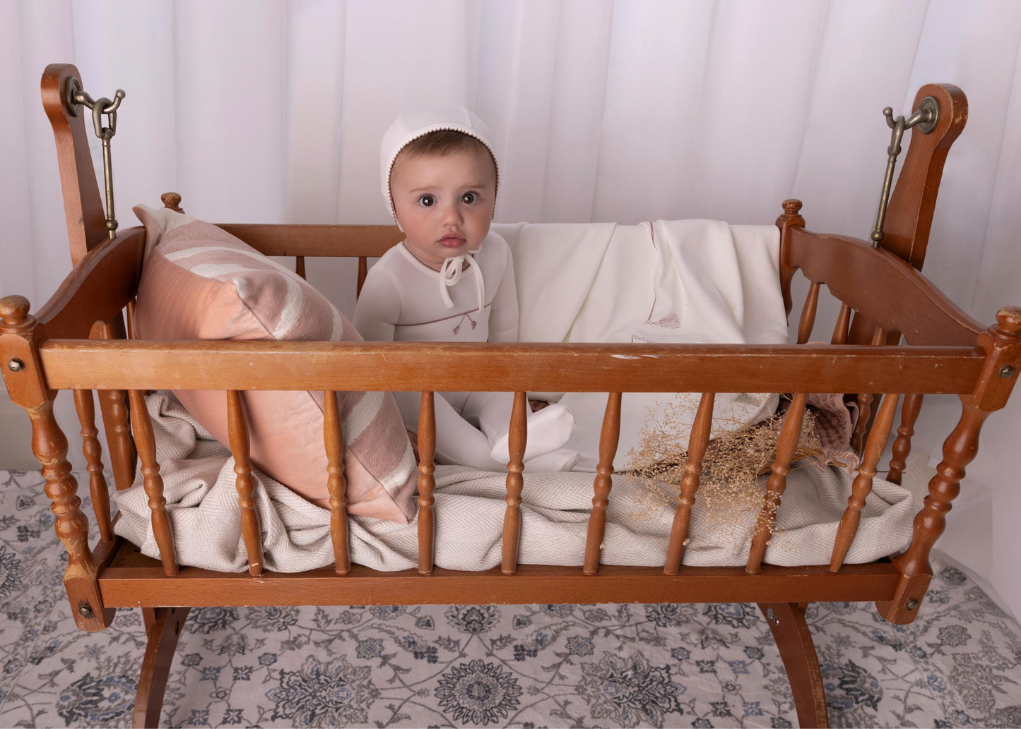 Mini Embroidered Tassle Onesie- Light Pink