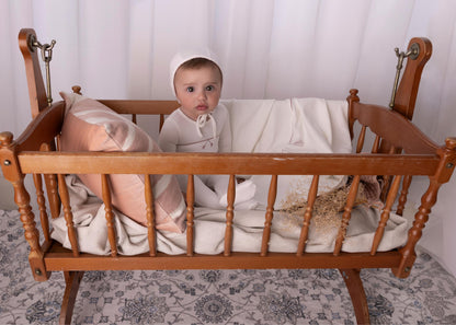 Mini Embroidered Tassle Onesie- Light Pink