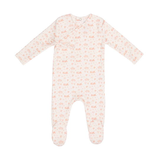 Toile Garden Print Footie-Girls
