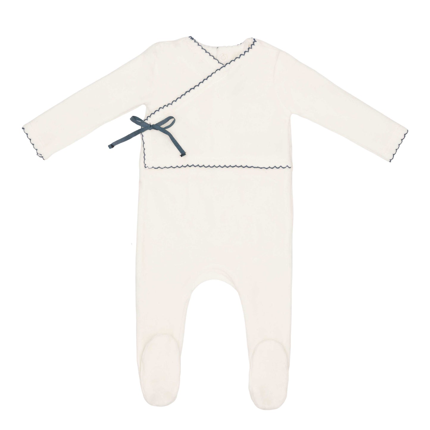 Classic Velour Kimono Footie- Boys