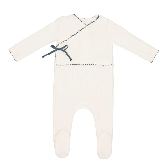 Classic Velour Kimono Footie- Boys