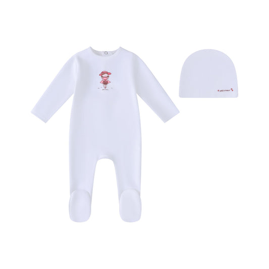 White Doll Footie and Hat- Girls