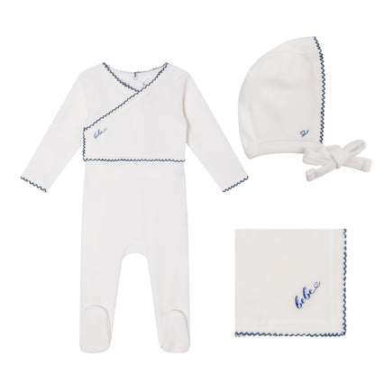 White Classic Velour Set - Boys