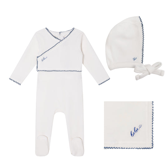White Classic Velour Set - Boys