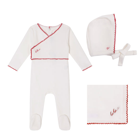 White Classic Velour Set - Girls