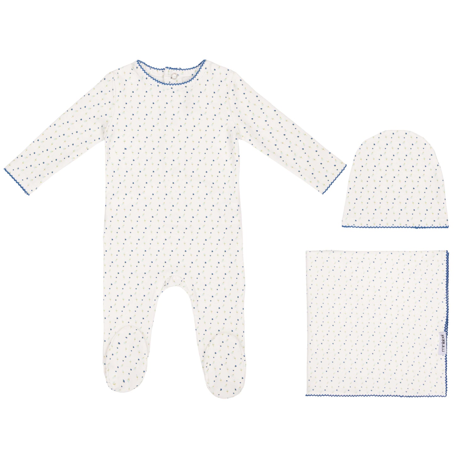 White Bright Floral Print Set-Boys